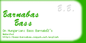 barnabas bass business card